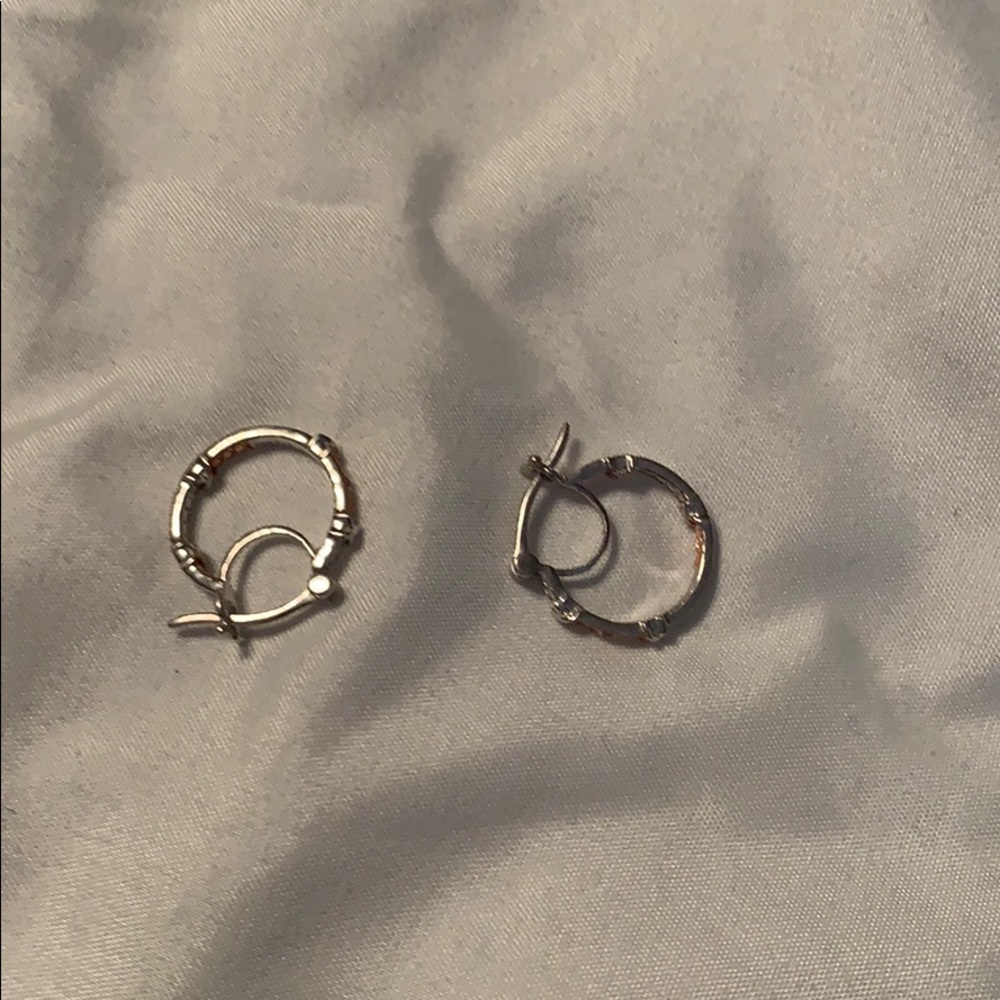 Silver and rose gold hoop earrings